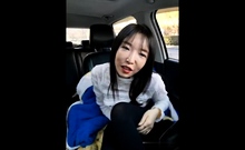 Cute Chinese mastubating in her car part 03